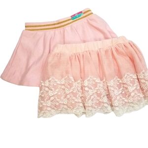 18 Month Girl Blush Pink Lace Skirt & Skort Bundle